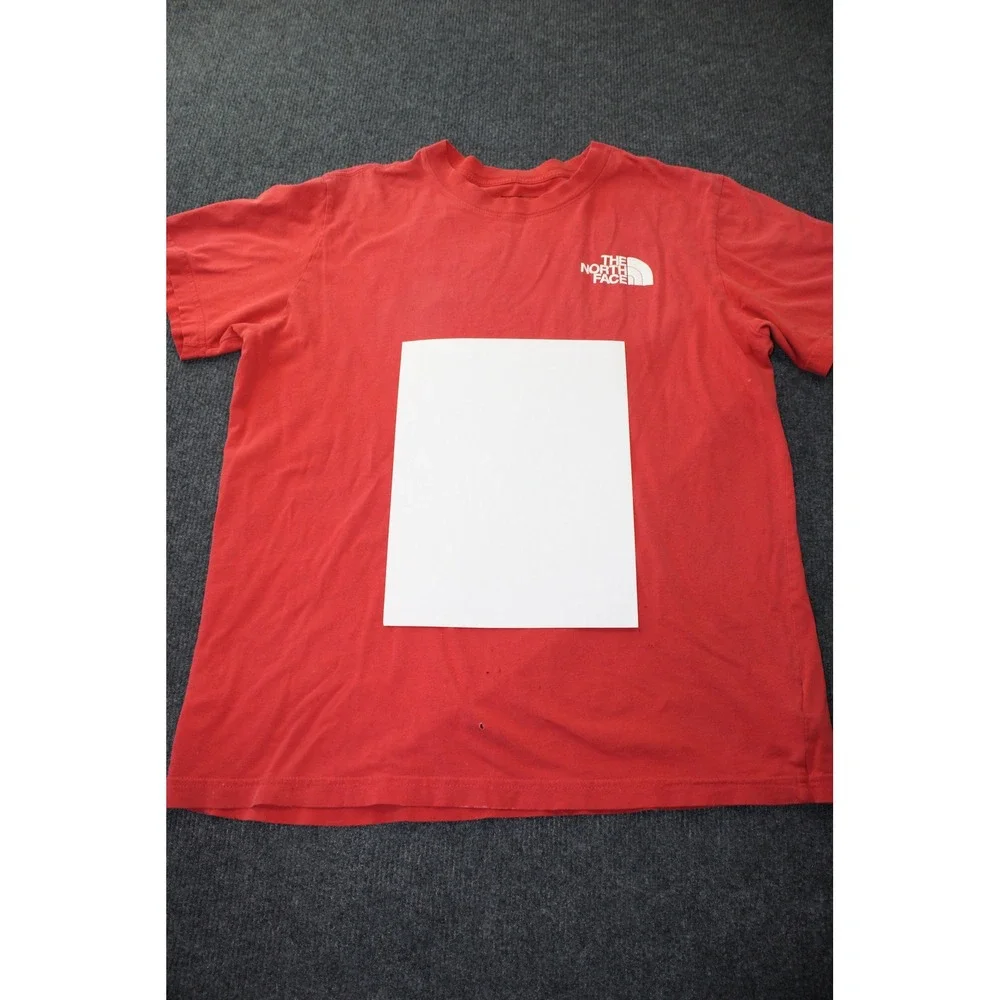 The North Face Mens Large Red Short Sleeve Logo Graphic T-Shirt Distressed